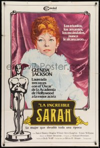 5p476 INCREDIBLE SARAH Argentinean 1976 artwork of Glenda Jackson as actress Sarah Bernhardt!