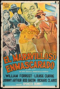 5p506 MASKED MARVEL Argentinean R1940s wonderful art of masked hero, Republic serial!