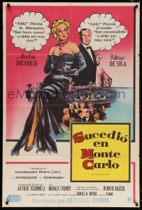 5p513 MONTE CARLO STORY Argentinean 1958 Dietrich, Vittorio De Sica, high stakes, low cut gowns!