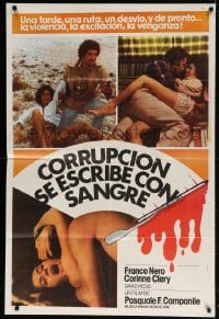 5p517 NAKED PREY Argentinean 1977 Autostop rosso sangue, Franco Nero, Corinne Clery, rare!