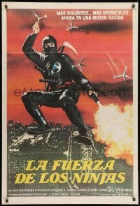 5p519 NINJA'S FORCE Argentinean 1984 Ken Watanabe, cool art of assassin throwing caltrops!