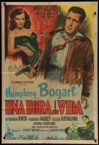 5p560 TOKYO JOE Argentinean 1950 art of Humphrey Bogart & sexy Florence Marly, different & rare!
