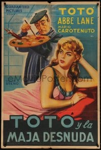 5p562 TOTO IN MADRID Argentinean 1959 art of painter Toto & sexy model Abbe Lane posing!