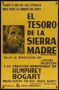 5p564 TREASURE OF THE SIERRA MADRE Argentinean R1950s cool different art of Humphrey Bogart, classic!