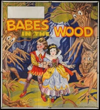 5p066 BABES IN THE WOOD stage play English 6sh 1930s Tenggren-like art of kids & menacing trees!