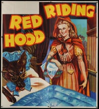 5p068 RED RIDING HOOD stage play English 6sh 1930s art of Red by wolf disguised as grandma in bed!