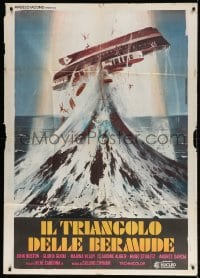 5p207 BERMUDA TRIANGLE Italian 1p 1978 wild Piovano art of ship tossed upside-down in the ocean!