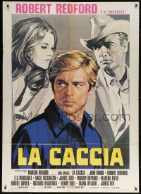 5p217 CHASE Italian 1p R1970s different art of Robert Redford between Marlon Brando & Jane Fonda!