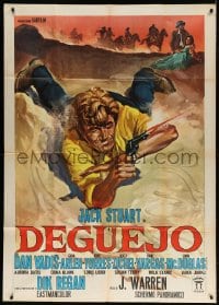 5p227 DEGUEJO Italian 1p 1966 great spaghetti western art of Jack Stuart with gun on ground!