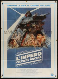 5p238 EMPIRE STRIKES BACK Italian 1p 1980 George Lucas classic, great montage art by Tom Jung!