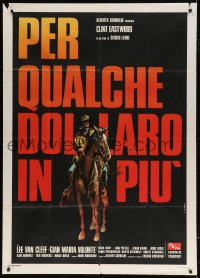 5p245 FOR A FEW DOLLARS MORE Italian 1p R1970s different art of Eastwood on horse by Crovato!