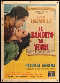 5p281 LADY & THE BANDIT Italian 1p 1952 Fiorenzi art of Louis Hayward & Patricia Medina, rare!
