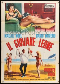 5p309 OH! QUE MAMBO Italian 1p 1958 Enzo Nistri art of Dario Moreno on beach & sexy Magali Noel!