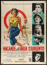 5p366 VACANZE ALLA BAIA D'ARGENTO Italian 1p 1961 Manno art of pretty Valeria Fabrizi & co-stars!