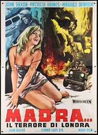 5p132 BLOOD BEAST FROM OUTER SPACE Italian 2p 1969 different Franco Picchioni art of sexy woman!