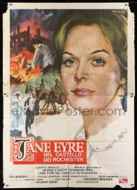 5p161 JANE EYRE Italian 2p 1971 Charlotte Bronte novel, different art of Susannah York by Ciriello!