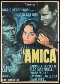 5p165 L'AMICA Italian 2p R1970s art of sexy Lisa Gastoni surrounded by male suitors, rare!