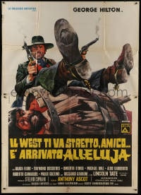 5p176 RETURN OF HALLELUJA Italian 2p 1972 great wacky spaghetti western art by Renato Casaro!