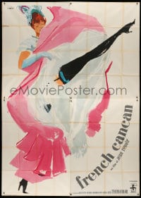 5p114 FRENCH CANCAN Italian 4p 1955 Jean Renoir, best Brini art of sexy Moulin Rouge dancer, rare!