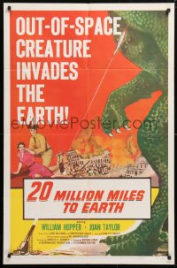5r009 20 MILLION MILES TO EARTH 1sh 1957 out-of-space creature invades the Earth, cool art!