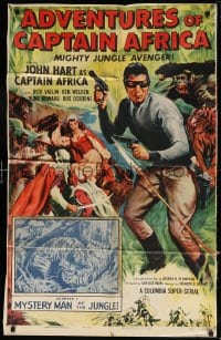 5r019 ADVENTURES OF CAPTAIN AFRICA chapter 1 25x40 1sh 1955 Columbia serial, Mystery Man of the Jungle!
