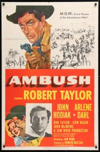 5r034 AMBUSH 1sh 1950 Robert Taylor, Arlene Dahl, John Hodiak, cowboys & Indians!
