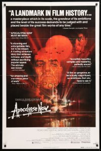5r051 APOCALYPSE NOW reviews 1sh 1979 Francis Ford Coppola, classic Peak art of Brando and Sheen!