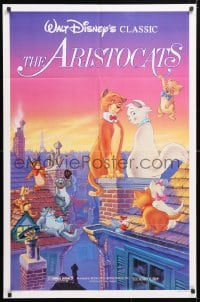 5r055 ARISTOCATS 1sh R1987 Walt Disney feline jazz musical cartoon, great colorful art!