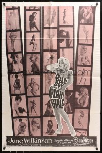 5r081 BELLBOY & THE PLAYGIRLS 1sh 1962 sexy 3D June Wilkinson, Coppola, cool film strip design
