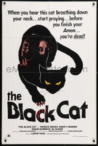 5r122 BLACK CAT 1sh 1984 Lucio Fulci's Il Gatto Nero, cool feline horror art!