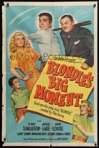 5r138 BLONDIE'S BIG MOMENT 1sh 1947 pretty Penny Singleton w/Arthur Lake & Anita Louise!