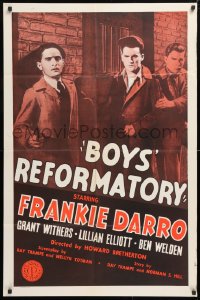 5r152 BOYS REFORMATORY 1sh R1950 Frankie Daro, Grant Withers, cool crime prison image!