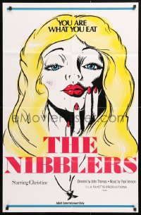 5r667 NIBBLERS Canadian 1sh 1976 Parties raides, art of Christine Chanoine, you are what you eat!