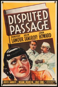 5r282 DISPUTED PASSAGE 1sh 1939 art of Dorothy Lamour w/ doctors Akim Tamiroff & John Howard!
