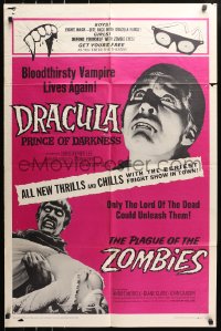 5r296 DRACULA PRINCE OF DARKNESS/PLAGUE OF THE ZOMBIES 1sh 1966 bloodsuckers & undead double-bill!