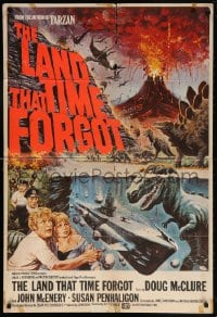 5r512 LAND THAT TIME FORGOT English 1sh 1975 Edgar Rice Burroughs, Chantrell dinosaur art!