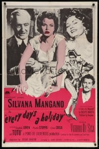 5r324 EVERY DAY'S A HOLIDAY 1sh 1955 De Sica's L'Oro di Napoli, Silvana Mangano, Sophia Loren