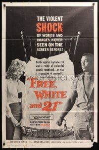 5r362 FREE, WHITE & 21 1sh 1963 interracial romance, Shock after Shock, bold beyond belief!