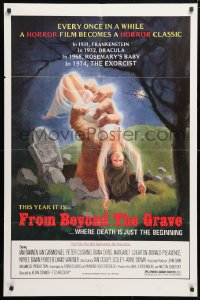 5r369 FROM BEYOND THE GRAVE 1sh 1975 art of huge hand grabbing near-naked girl from grave!