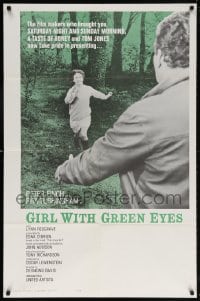 5r385 GIRL WITH GREEN EYES int'l 1sh 1964 image of pretty Rita Tushingham running to Peter Finch!