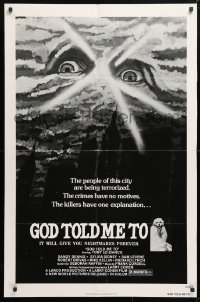 5r389 GOD TOLD ME TO 1sh 1976 Larry Cohen satanic sci-fi, it will give you nightmares forever!