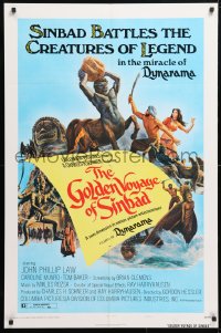 5r395 GOLDEN VOYAGE OF SINBAD 1sh 1974 Ray Harryhausen, cool fantasy art by Mort Kunstler!
