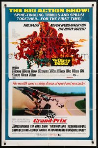5r397 GRAND PRIX/DIRTY DOZEN 1sh 1969 F1 racing driver James Garner and Lee Marvin in WWII!