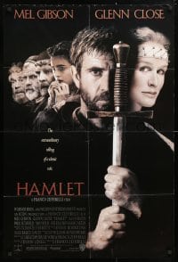 5r407 HAMLET 1sh 1990 Mel Gibson, Glenn Close, Helena Bonham Carter, William Shakespeare!