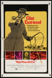 5r431 HIGH PLAINS DRIFTER int'l 1sh 1973 classic art of Clint Eastwood holding gun & whip!
