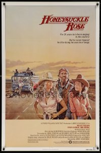 5r441 HONEYSUCKLE ROSE 1sh 1980 art of Willie Nelson, Dyan Cannon & Amy Irving, country music!