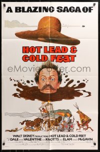 5r447 HOT LEAD & COLD FEET 1sh 1978 Disney, wacky art of Don Knotts in mud from the neck down!