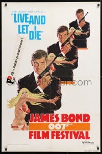 5r475 JAMES BOND 007 FILM FESTIVAL 1sh 1976 art of Roger Moore as 007 w/sexy girl!