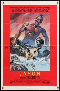 5r477 JASON & THE ARGONAUTS 1sh R1978 special fx by Ray Harryhausen, Meyer cool art of colossus!