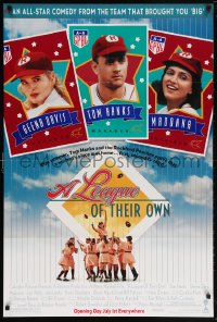 5r521 LEAGUE OF THEIR OWN advance DS 1sh 1992 Tom Hanks, Madonna, Geena Davis, women's baseball!